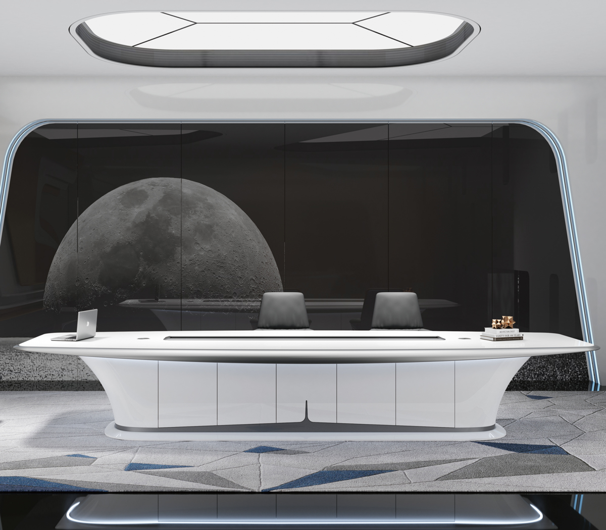 Mesa de Conferência LED Branca - Office Furniture High End avaliação e preço