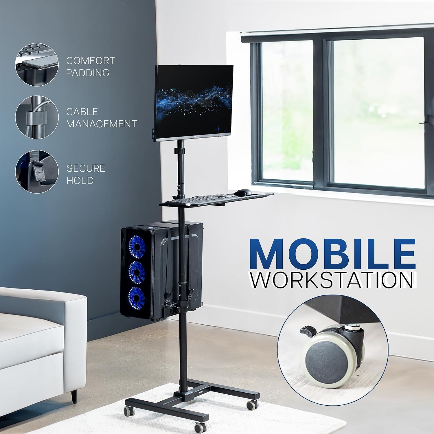 Carrinho de Computador Preto c - Adjustable Monitor Mount avaliação e preço