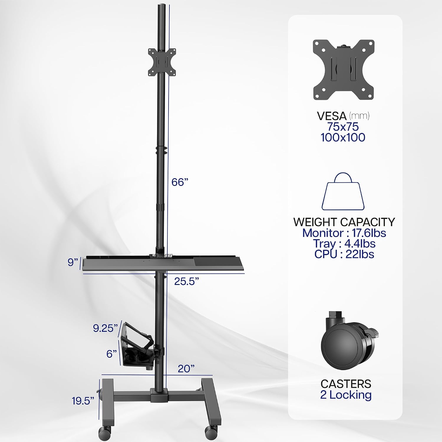 Carrinho de Computador Preto c - Adjustable Monitor Mount avaliação e preço